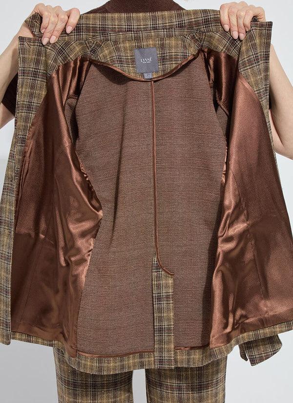 Lyssé Marceline Convertible Collar Blazer Brit Brushed Plaid