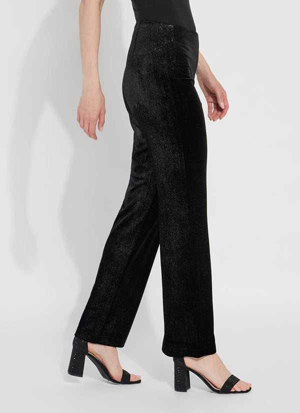 Lyssé Metallic Foil Velvet Pant (Plus Size) (31.5" Inseam) Black