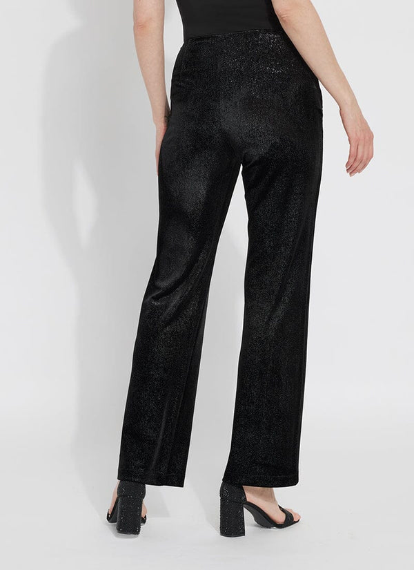 Lyssé Metallic Foil Velvet Pant (Plus Size) (31.5" Inseam) Black