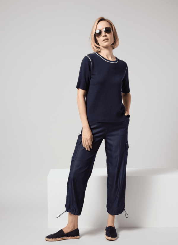 Lyssé Monique Tailored Cargo (26" Inseam) Solid Indigo