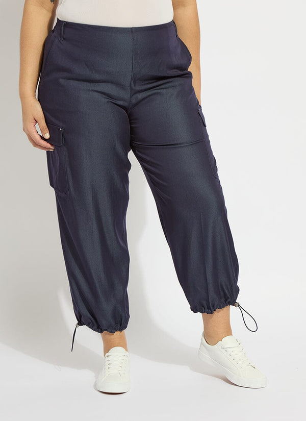 lyssé Monique Tailored Cargo (Plus Size 26" Inseam) Solid Indigo