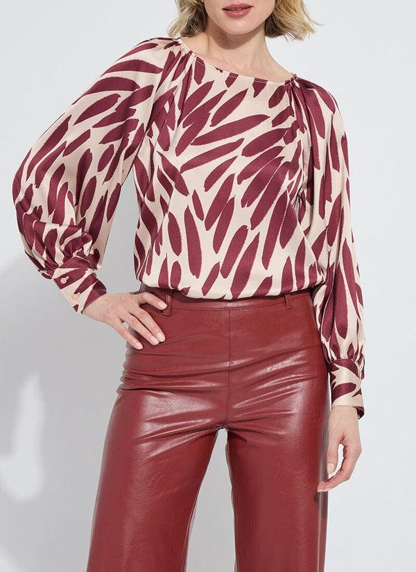 lyssé Naila Raglan Neckline Detail Blouse Autumn Leaf