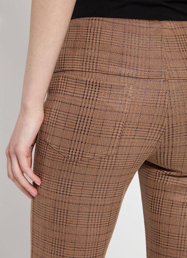 Lyssé Neoprene Baby Bootcut Curvy (32" Inseam) Warm Brown Plaid