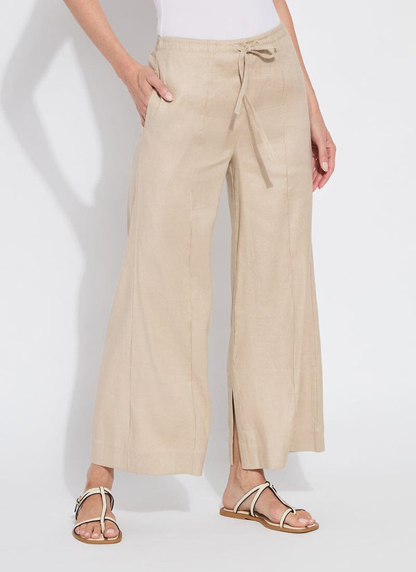 lyssé Nixie Drawstring Linen Wide Leg Pant (27" Inseam) Linen