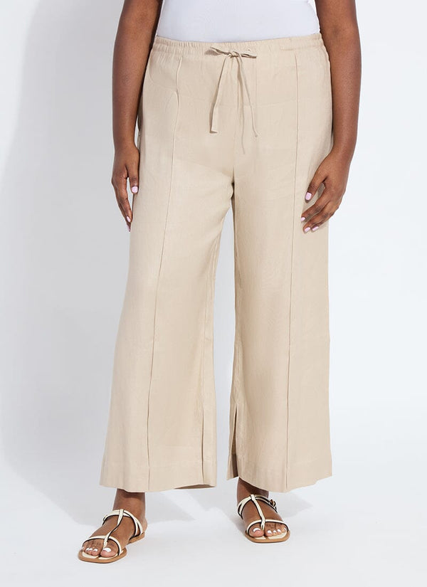 lyssé Nixie Drawstring Linen Wide Leg Pant (Curvy 27" Inseam) Linen