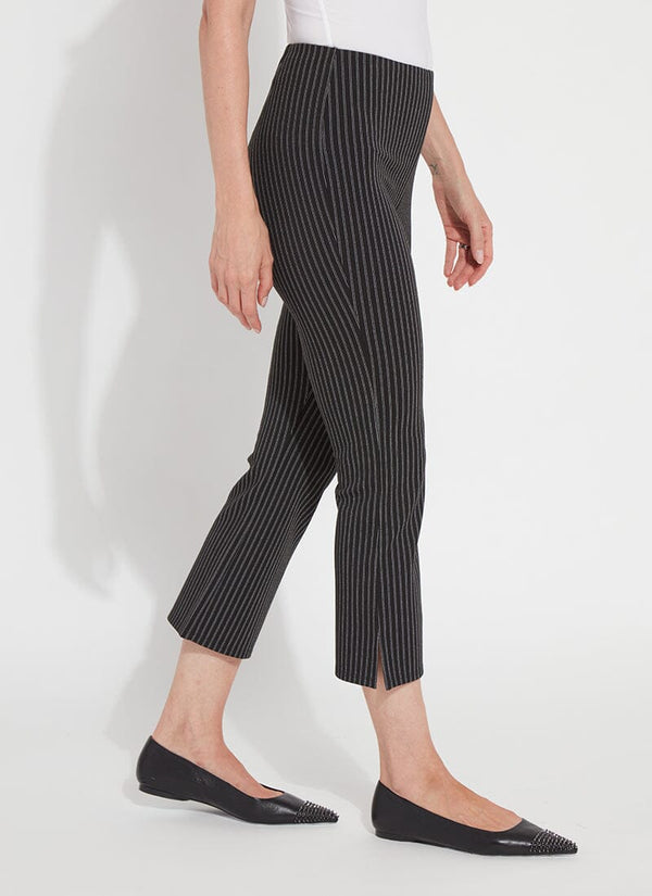 Lyssé Patterned Crop Kick Flare (24" Inseam) Suit-Me Pinstripe