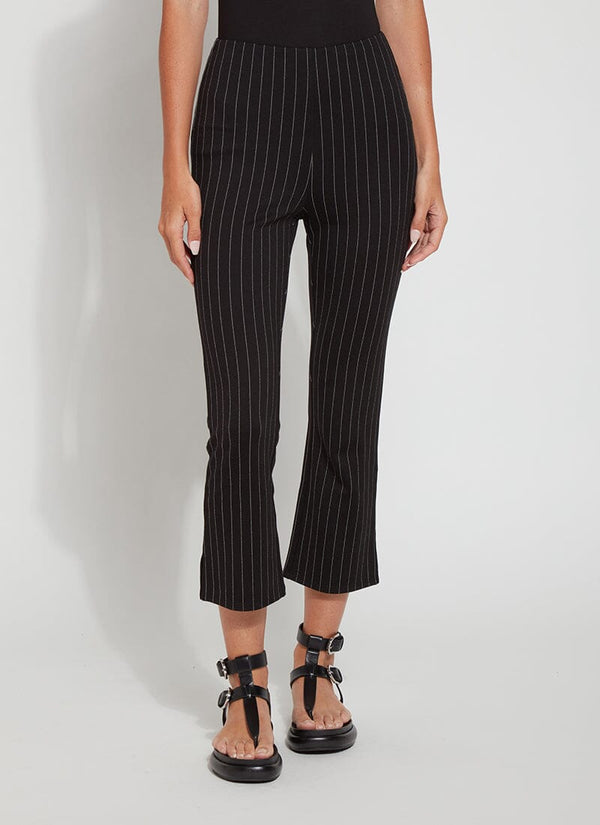 Lyssé Patterned Crop Kick Flare (24" Inseam) Suit-Me Pinstripe