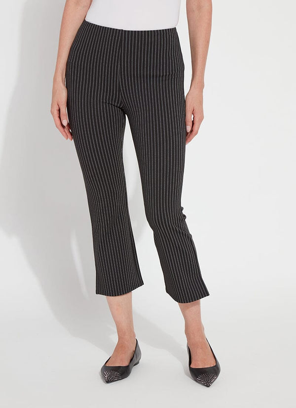 lyssé Patterned Crop Kick Flare (24" Inseam) Suit-Me Pinstripe