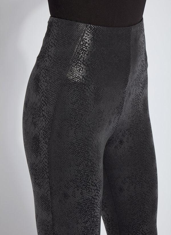 Lyssé Patterned Matilda Foil Legging (28" Inseam) Black Snake
