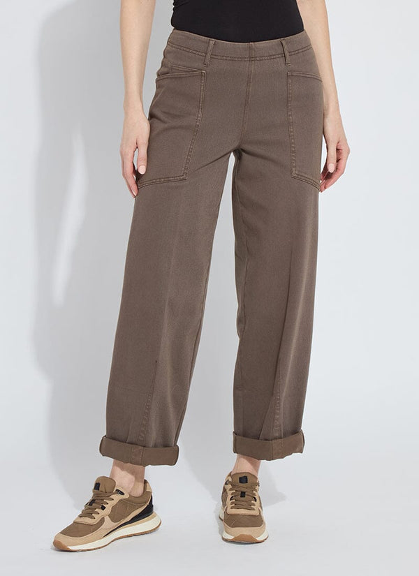 lyssé Penelope Curved Cuffed Denim Antique Wash Subtle Green