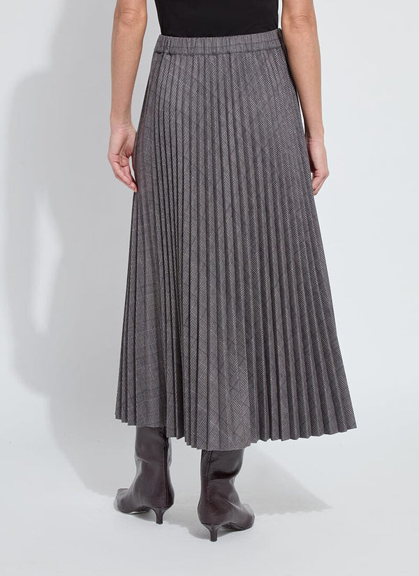 Lyssé Pierra Ponte Pleated Midi Skirt London Glen Plaid