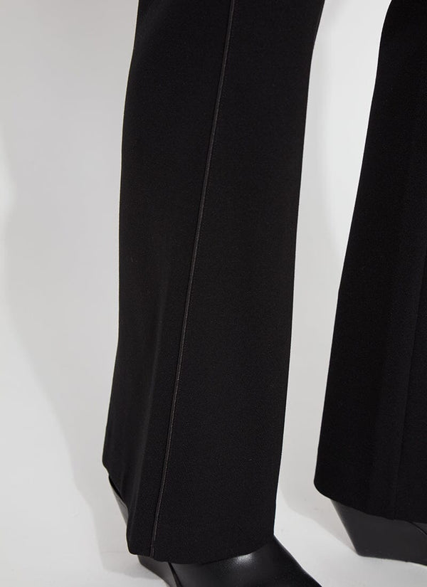 Lyssé Ponte Trouser W. Satin Piping (32.5" Inseam) Black