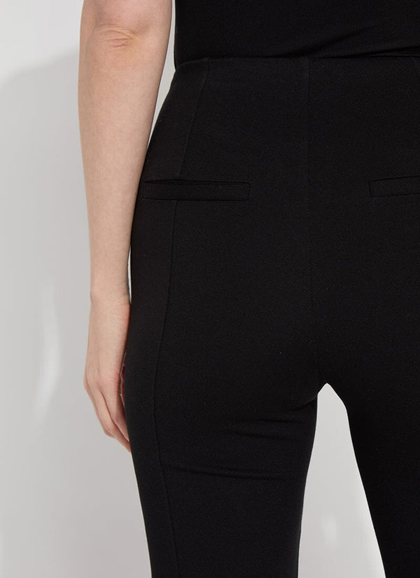 Lyssé Ponte Trouser W. Satin Piping (32.5" Inseam) Black