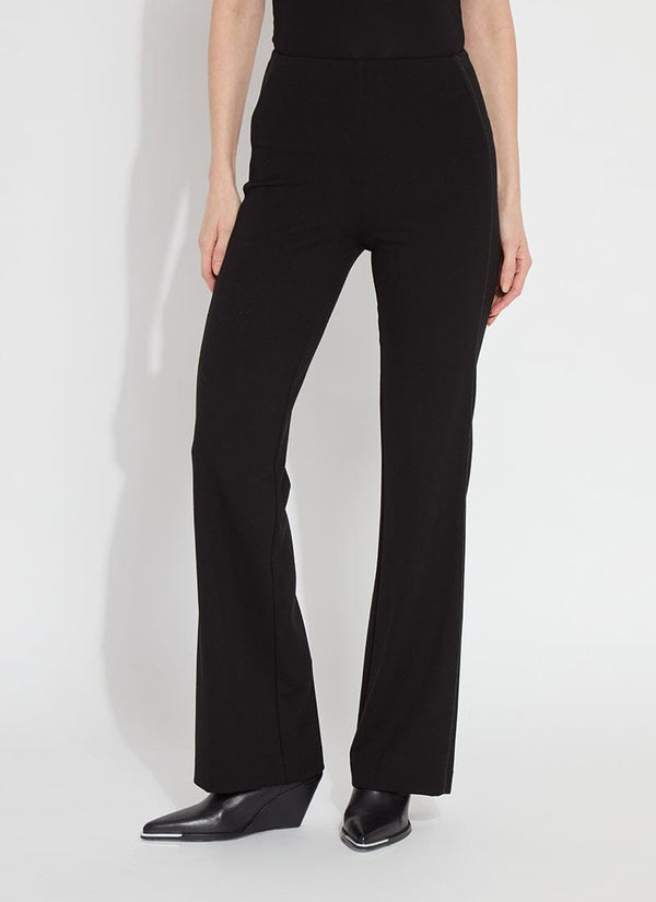lyssé Ponte Trouser w. Satin Piping (32.5" Inseam) Black