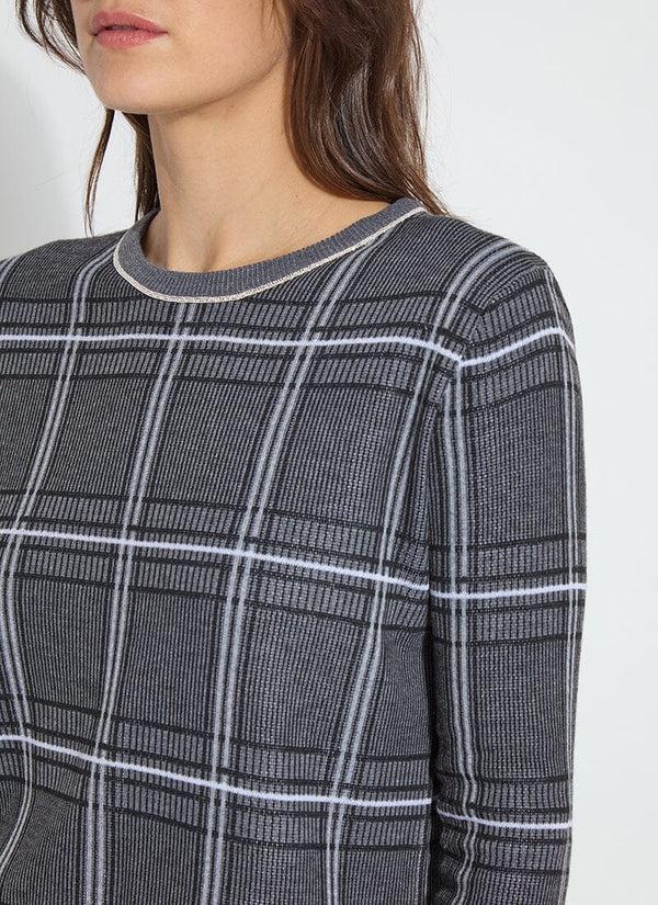 Lyssé Priscilla Embellished Sweater Soft Winter Plaid