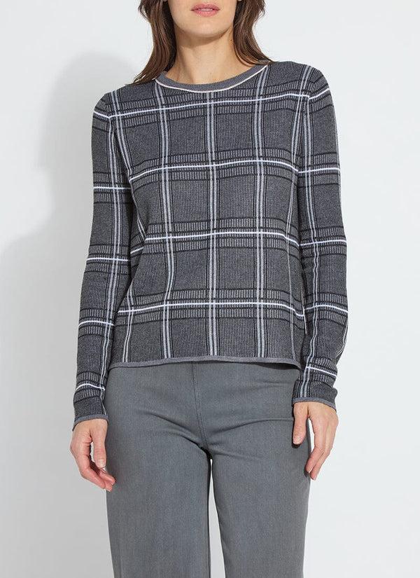 lyssé Priscilla Embellished Sweater Soft Winter Plaid
