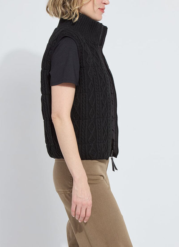 Lyssé Prudence Reversible Puffer Sweater Vest Black