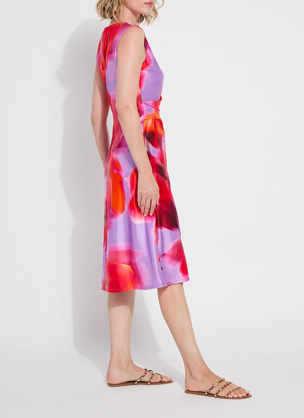 Lyssé Raquel Side Drape Printed Dress Floating Floral