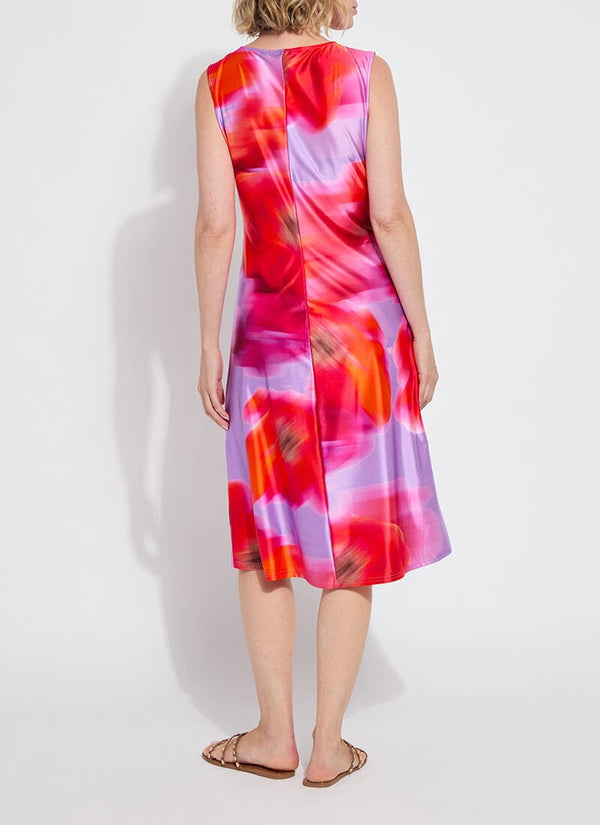 Lyssé Raquel Side Drape Printed Dress Floating Floral