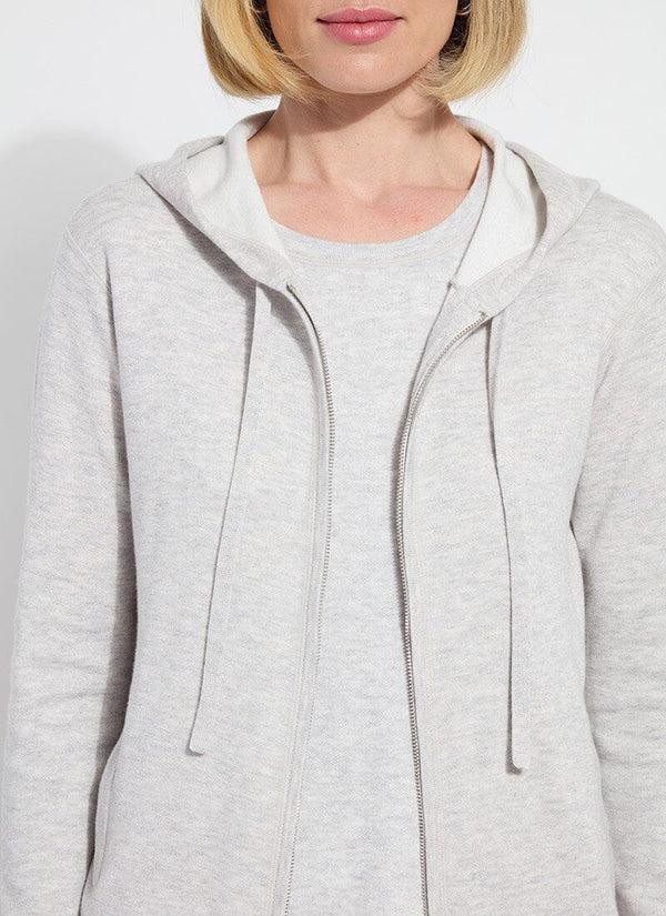 Lyssé Rowan Knit Zipped Hoodie Without Logo Pearl Gray/Off White Melange