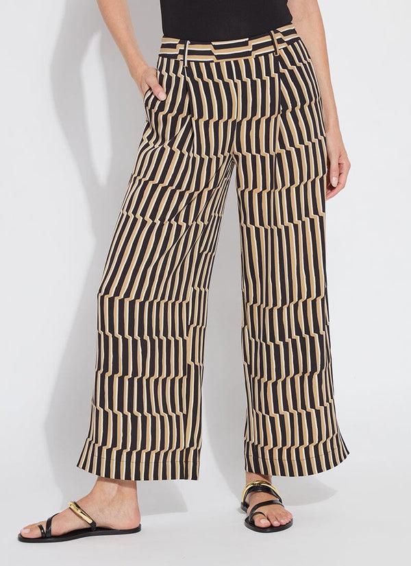 Lyssé Santana Pleated Trouser (28" Inseam) Breezy Stripe