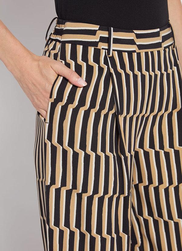 Lyssé Santana Pleated Trouser (28" Inseam) Breezy Stripe