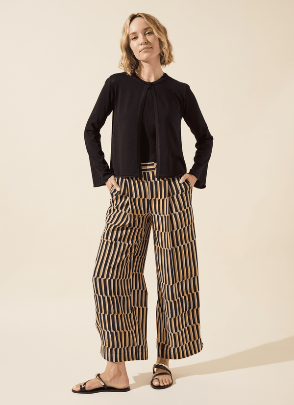 lyssé Santana Pleated Trouser (28" Inseam) Breezy Stripe