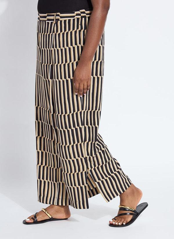 Lyssé Santana Pleated Trouser (Curvy 28" Inseam) Breezy Stripe