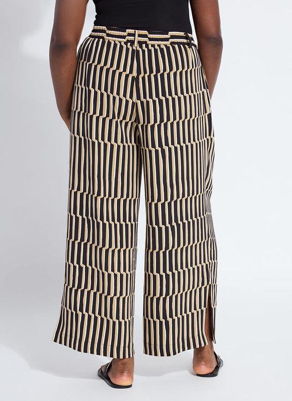 Lyssé Santana Pleated Trouser (Curvy 28" Inseam) Breezy Stripe