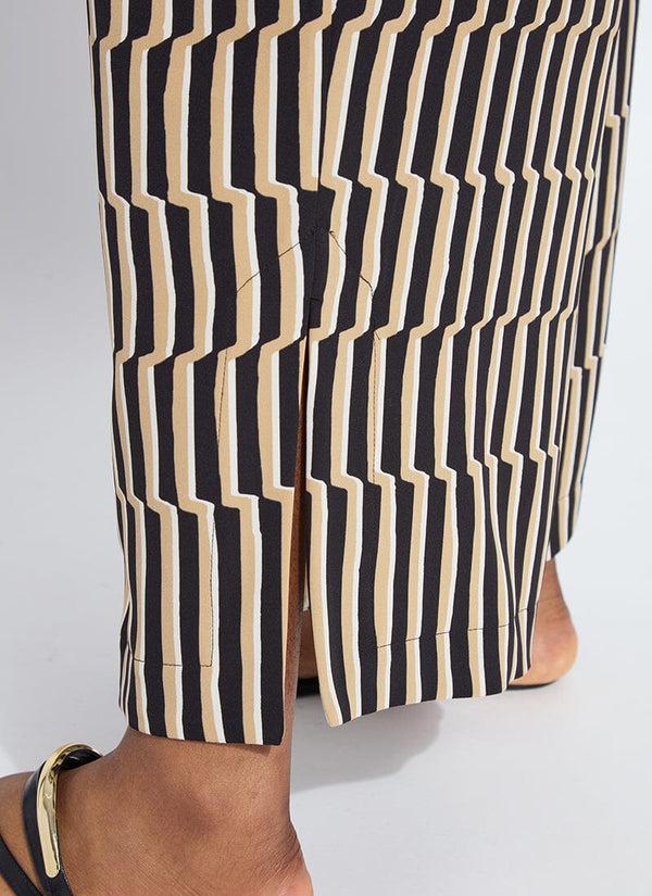 Lyssé Santana Pleated Trouser (Curvy 28" Inseam) Breezy Stripe