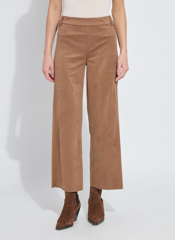 lyssé Shay Crushed Velvet Suit Pant (30" Inseam) Lux Camel