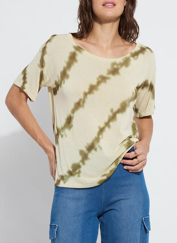 Lyssé Stelle Short Sleeve Sweater Top Tie Dye Reflection