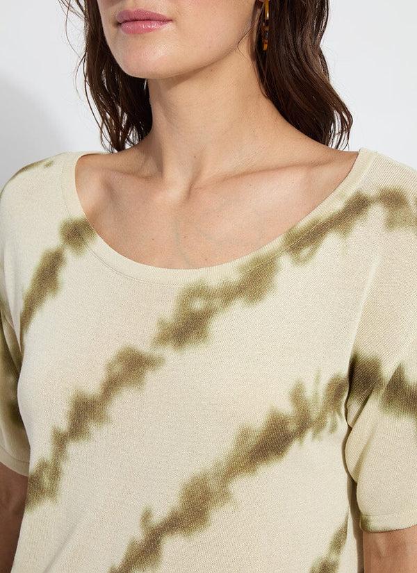 Lyssé Stelle Short Sleeve Sweater Top Tie Dye Reflection