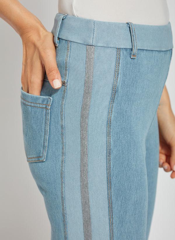 Lyssé Tania Cropped Boyfriend (24" Inseam Cuffed) Bleached Blue