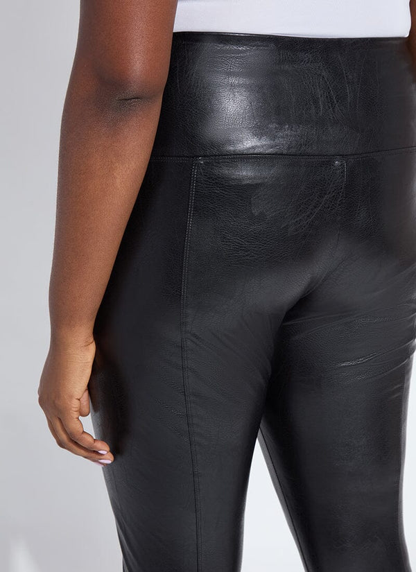 Lyssé Textured Leather Legging (Plus Size 28.5" Inseam) Kohl Black