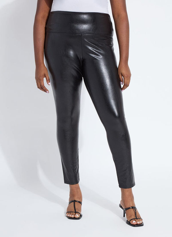 lyssé Textured Leather Legging (Plus Size 28.5" Inseam) Kohl Black
