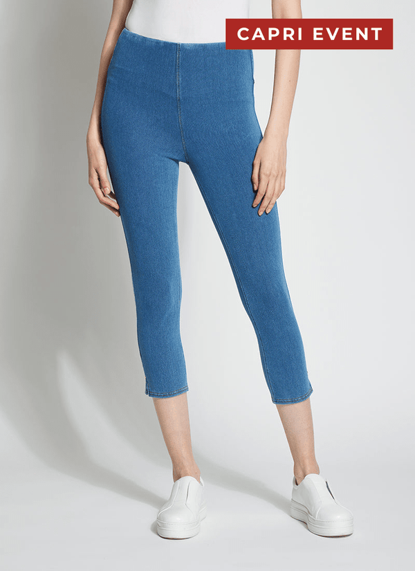 Lyssé Toothpick Capri ("Cool"-ing Knit Denim 21.25" Inseam) White