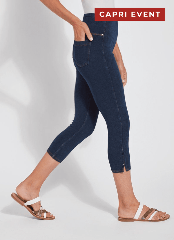 Lyssé Toothpick Capri ("Cool"-ing Knit Denim 21.25" Inseam) White