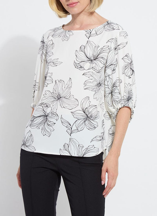 Lyssé Veda Boat Neck Balloon Sleeve Blouse Tres Chic