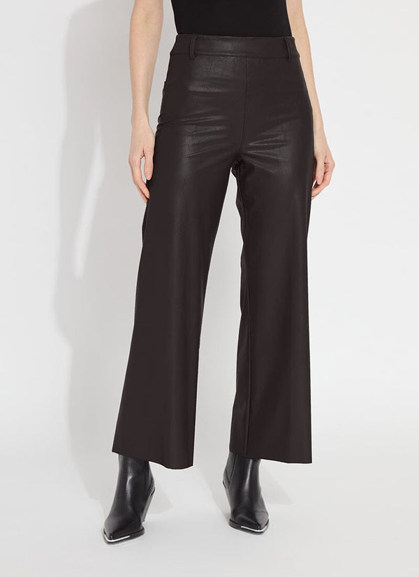 lyssé Vegan Leather Wide Leg (28" Inseam) Double Espresso