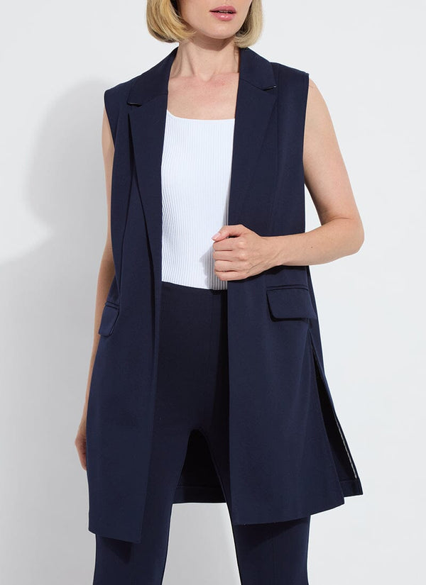 Lyssé Vivienne Ponte Sleeveless Long Vest True Navy