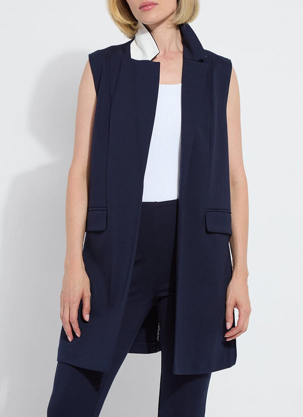 Lyssé Vivienne Ponte Sleeveless Long Vest True Navy