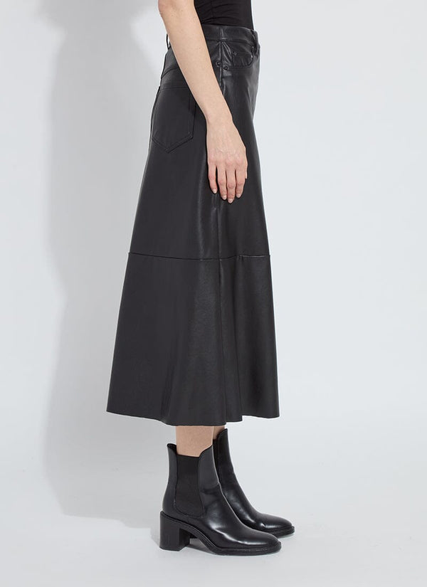 Lyssé Warren A-Line Vegan Leather Skirt Double Espresso