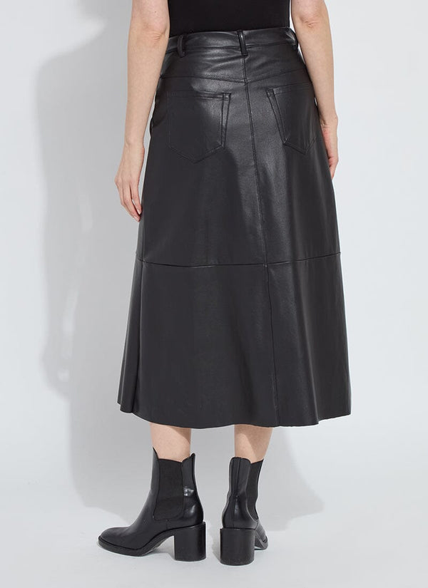 Lyssé Warren A-Line Vegan Leather Skirt Double Espresso