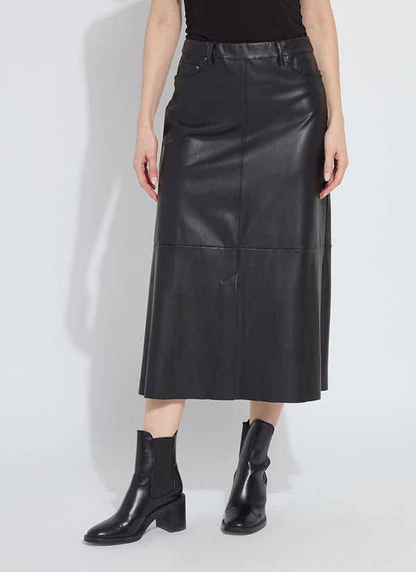 lyssé Warren A-Line Vegan Leather Skirt Double Espresso