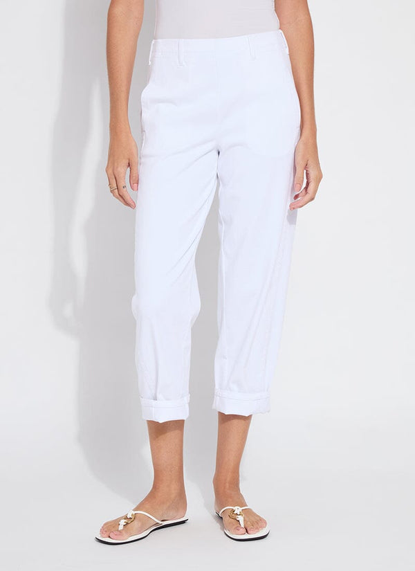 Lyssé Winslet Cuffed Barrel Crop Denim (27" Inseam) White
