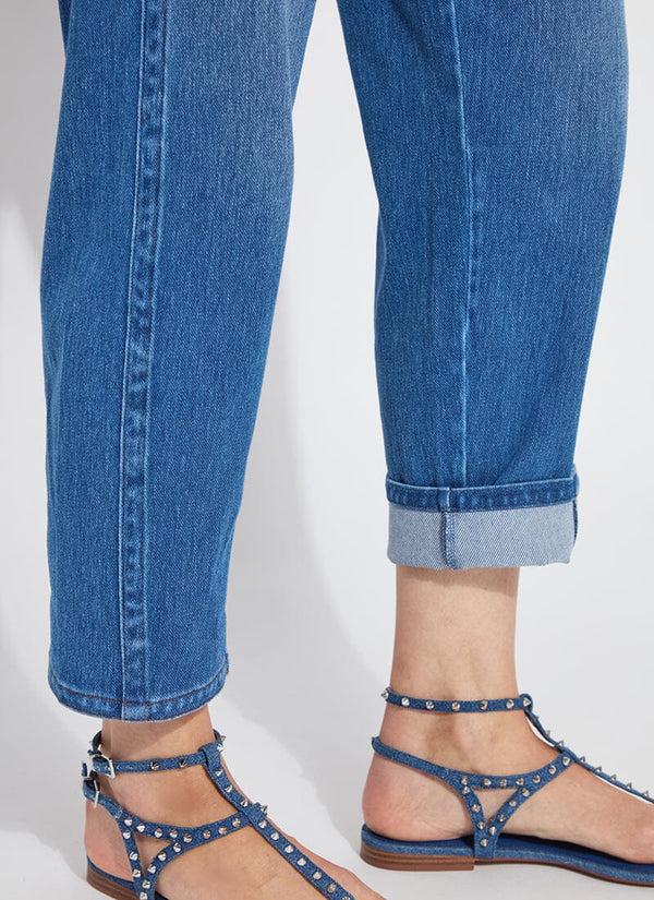 Lyssé Winslet Cuffed Barrel Crop Denim (27" Inseam) White