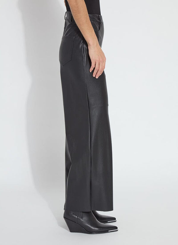Lyssé Wren Hi Waist Wide Leg Vegan Leather (30" Inseam) Black