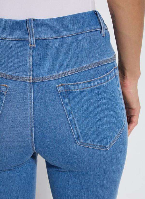 Lyssé Yori Eyelet Straight Leg Crop Denim (Plus Size 26" Inseam) Bleached Blue