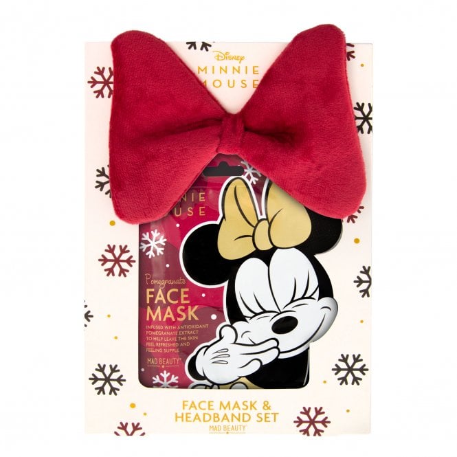 m.a.d beauty Disney Minnie Burgundy Face Mask & Headband Set